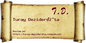 Turay Dezideráta névjegykártya
